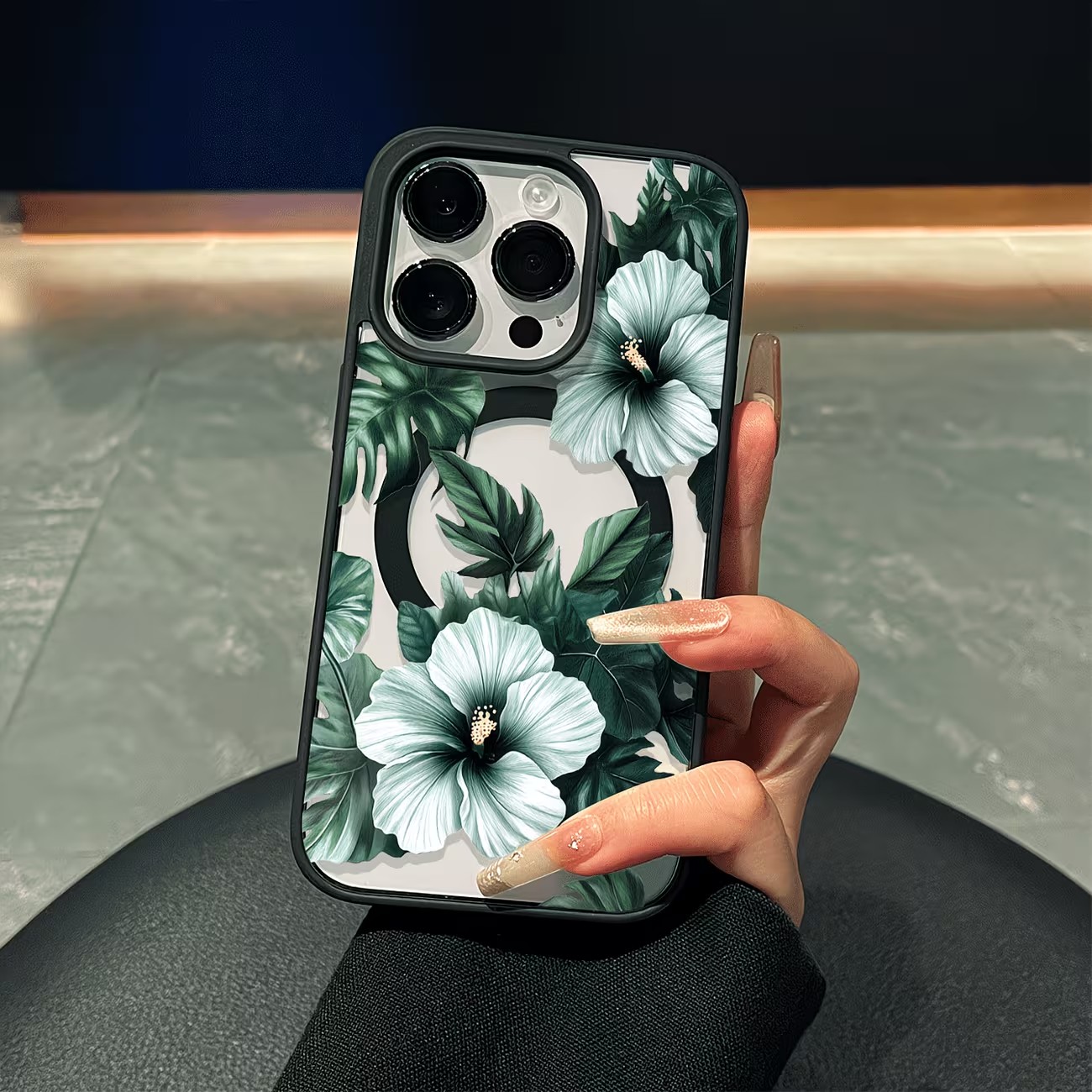 Apple Iphone 15 - Grüne Blumenmuster Handyhülle für iPhone 17